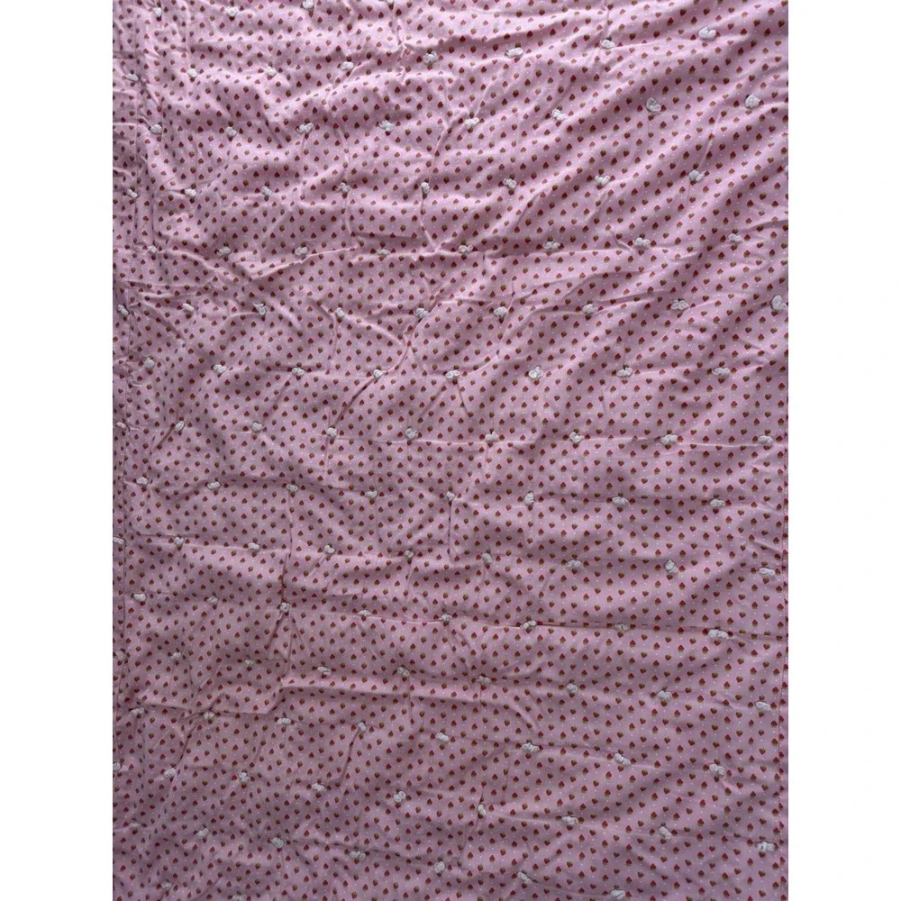 Vintage‎ Strawberry Pink Red Ruffles Bed Spread 68 x 87